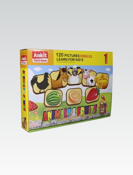 پازل های 1 تکه (120 تصویر حیوانات و میوه ها)